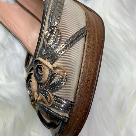 Nanette Lepore Salsa Swirl Heels Pewter Nude Size 6 - Picture 10 of 14